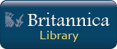 Britannica Library logo featuring the words "Britannica Library" on a blue background with a thistle graphic on the left.