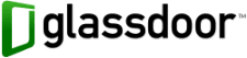 Glassdoor logo featuring a green outlined door icon next to the word “glassdoor” in bold, black lowercase letters.