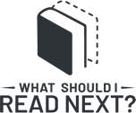 Icon of an outlined book above the text "WHAT SHOULD I READ NEXT?" in bold, all-capital letters.